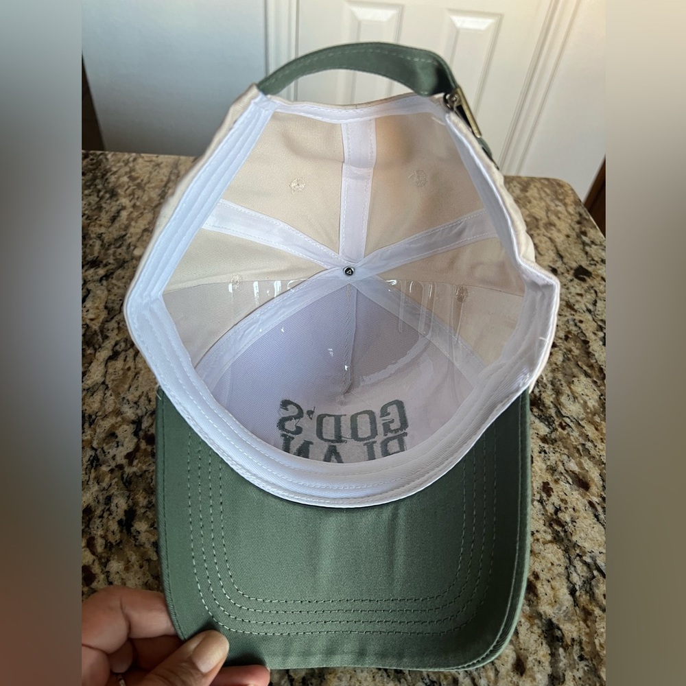 God's Plan Two-Tone Trucker Hat - Green & White - Picture 5 of 6